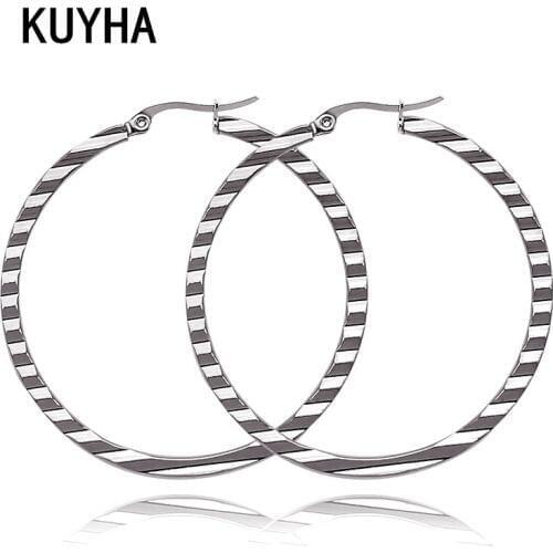 Earings Fashion Exaggerated Round Trendy Hoop Silver Color Earring For Women 47MM Diameter New Arrival