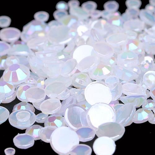 1.5mm-6mm Mixed Size Jelly Colors Round Flatback Acrylic Rhinestones Shoes Sparkling Nail Art Decorations Clothing Decorations