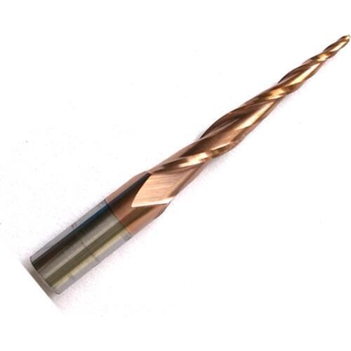 1pc R0.5*D6*30.5*50L*2F HRC55 Tungsten solid carbide Coated Tapered Ball Nose End Mill taper and cone endmills