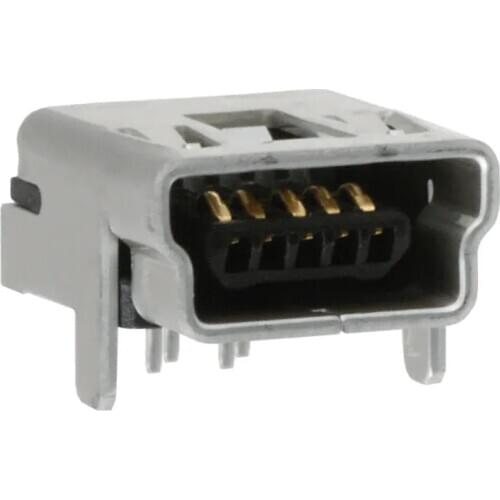 54819-0519 CONN RCPT USB2.0 MINI B 5P R/A USB - mini B USB 2.0 OTG Receptacle Connector Through Hole, Right Angle
