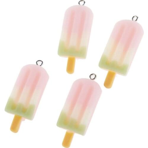 10pcs/pack Ice cream Pendant Resin Necklace Earrings Bracelet Charms For Jewelry DIY Accessories Child Handmade DIY Crafts