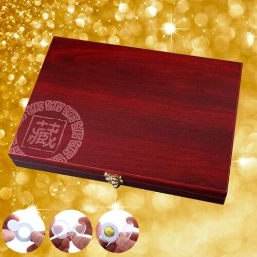 100Pcs Coins Wooden Box Safety Display Cases Coin Collection Storage Container E8BD
