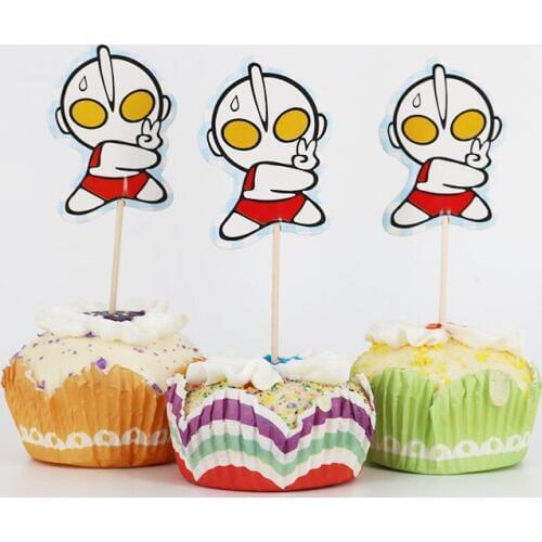 12pcs/lot Cartoon Altman Cupcake Cake Topper Cake Flags For Family baby shower Birthday Party Baking Decoration Supplies