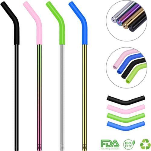2020 New Telescopic Metal Straws Reusable Portable Collapsible Stainless Steel Drinking Straws with Filter Hole