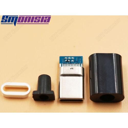 Smonisia 50pcs 2.0 type C USB Male plug Connector Micro usb Male Socket Jack 4 in 1