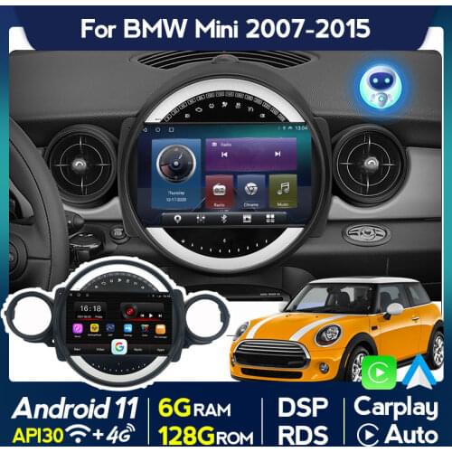 4G LTE Android 11 DSP Car Radio For BMW Mini Cooper R56 R60 R51 2006 2007 2008-2014 Audio Multimedia Player Wireless Carplay RDS