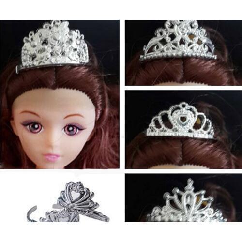 5pcs/lot Doll Accessories Plastic Crown Tiara Headwear Hairwear Hair Accessories For Barbie Dolls For 1/6 BJD Doll House