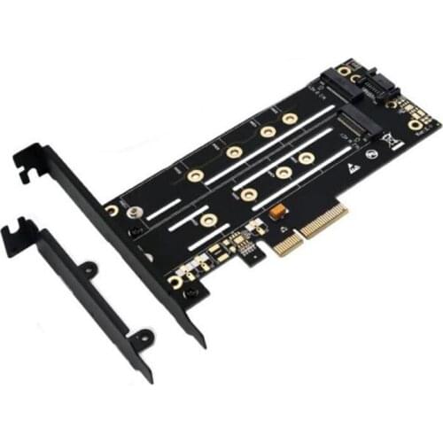 M.2 NVMe SSD NGFF TO PCI-E X4 Adapter M.2 SATA to SATA III Adapter Card NGFF M Key B KEY Dual M.2 PCIe Adapter