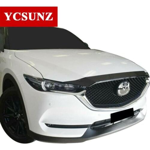 Acrylic Car Bonnet Guard Protector For Mazda CX-5 2017 2018 2019 2020 2021 Accessories Black Bonnet Hood Bug Shield Bonnet