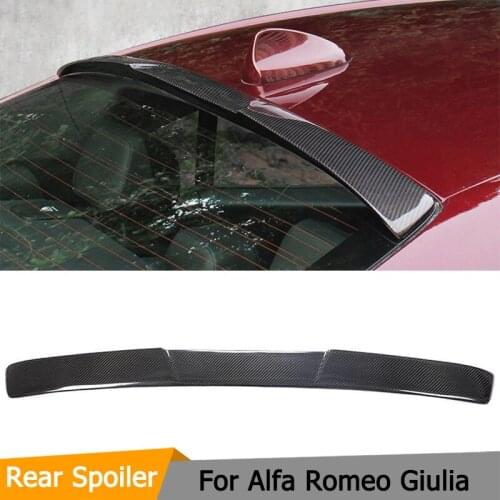 Car Rear Window Roof Lip Wing Spoiler for Alfa Romeo Giulia 2017 2018 Car Rear Roof Spoiler Wing Carbon Fiber