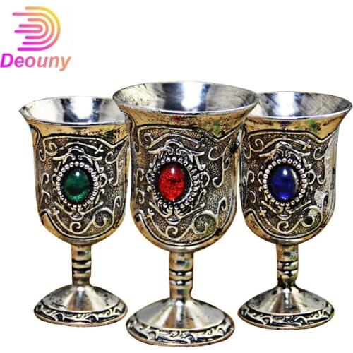 DEOUNY Buddha Altar Wine Glass For Consecrate White Brass Copper Wine Goblet Water Cup Essential Buddhist Articles Drinkware