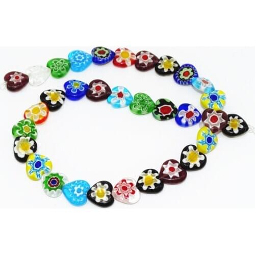 DIY Handmade Lampwork millefiori glass heart beads bracelets and Necklace Making Jewelry