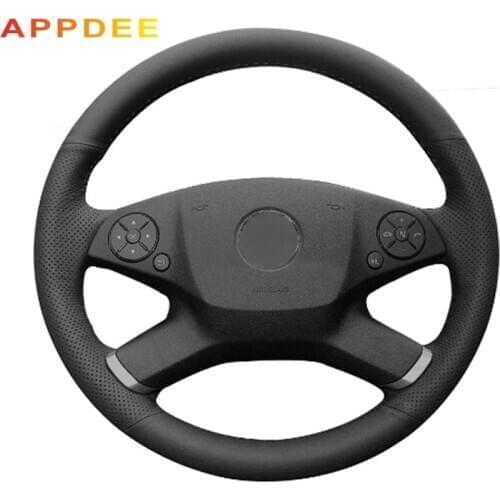 Handsewing Black Artificial Leather Steering Wheel Covers for Mercedes Benz E-Class W212 E 200 260 300 2009 2010 2011 2012 2013