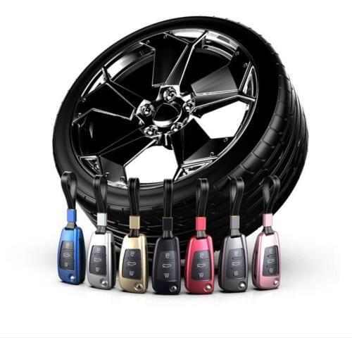 Car Key Case Auto Key Protection Cover For Audi C6 A7 A8 R8 A1 A3 A4 A5 Q7 Car Holder Shell Aluminum alloy Colorful Car-Styling