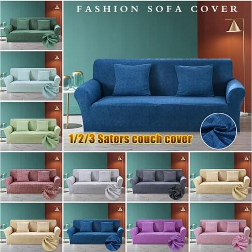 Solid Color Jacquard Elastic Sofa Seater Seat Cover Protector Washable Furniture Slipcover