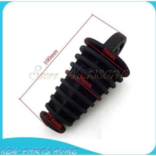 Black exhaust pipe muffler wash plug Motorbike Motorcycle Moped Scooter YZF TRX SSR TTR UTV ATV Quad MX Dirt Pit Motor Bike