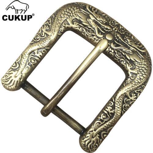CUKUP Many Models Chinese Styles Copper Belt Buckles Pin Style New Design Belts Solid Brass Buckle Metal 3.8cm Width Belt BRK034