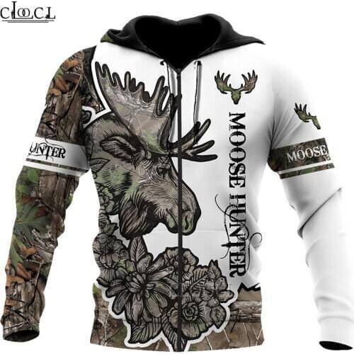 HX Newest Popular Animal Deer Hunting 3D Print Zipper Hoodie Men Women Fashion Autumn Hoody Hip Hop Harajuku Coat Drop Shipping
