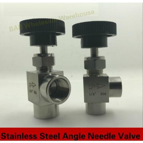 304 Stainless Steel Needle Valve 1/8'' 1/4'' 3/8" 1/2'' Female BSP Thread Adjustable Needle Angle Valve For Water Gas Oil