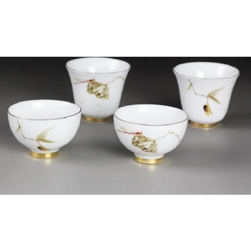 Jingdezhen Ceramic Tea Cup Single Cup White Porcelain Home Kung Fu Black Tea Da Hong Pao Pu'er Tea Bowl Teaware Free Shipping