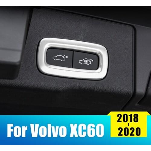 Car Rear Trunk Switch Control Button Decoration Frame Stainless Steel Stickers Cover For Volvo XC60 2018 2019 2020 Accessories