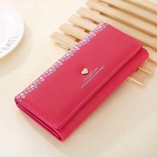 Women Wallets Handbag Heart Print Brand Design Moneybags Girls Long Clutch Wallet Cards ID Holder Coin Purse Bag