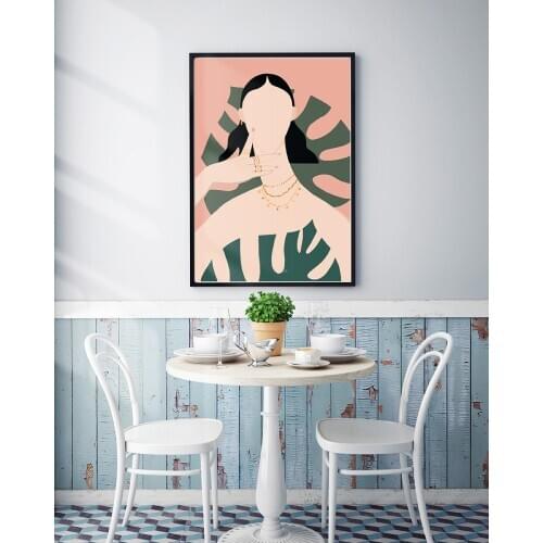 Paint by number with DIY paint illusratoin simplicity stlye Beautiful Women hall room decoration painting