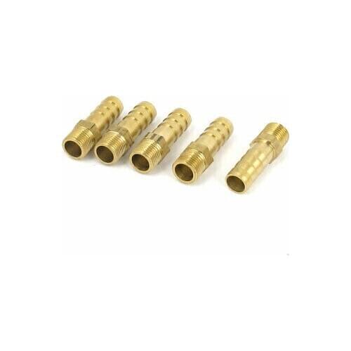 Brass 1/8BSP Male Thread to 8mm Hose Barb Straight Fitting Adapter Coupler 5PCS