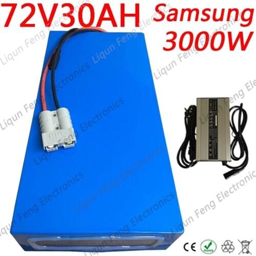 72V Electric Bike Lithium Battery 72V 20Ah 25Ah 30Ah 35Ah 40Ah E-Bike Battery Pack 72V 2000W 2500W 3000W 4000W Electric Scooter