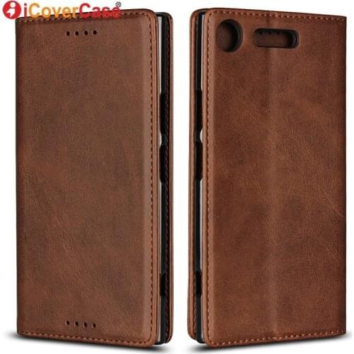 Magnetic Cases For Sony Xperia XZ1 Compact Leather Wallet For Sony XZ1 XZ1 compact Flip Case Mobile Phone Accessory Coque Etui