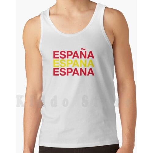 Spain Flag Tank Tops Vest 100% Cotton Spain Spanish Espana Spanish Flag Flag Of Spain Europe Europe Flag Flags