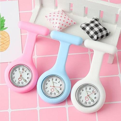 Medical Pocket Watches Quartz Nurse Fob Watch Pendant Silicone Pocket fob brooch Lapel Watch with Clip Gift Present Dropshipping