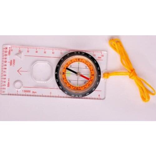 Multifunctional map ruler ， compass instructional chart，outdoorl portable finger needle ， map ruler