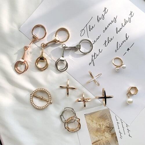 Multi-purpose High-grade Chain Scarves Buckle Bit Mouth Belt Buckle Three Round Silk Accessories Jewelry Scarf Ring