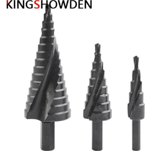 3pcs HSS Step Drill Bit Set Spiral Groove Nitrogen-containing 4-12mm 4-20mm 4-32mm Wooding Hand Tools