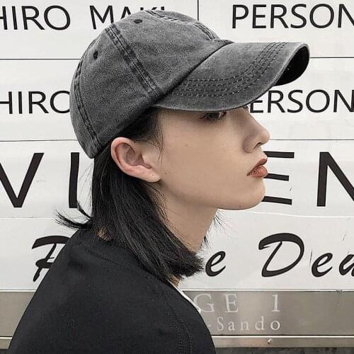 2021 New Fashion Trend Washed Cowboy Baseball Cap Grey Black Red Blue Casual Peak Cap for Woman Man Hat Cap Wholesale
