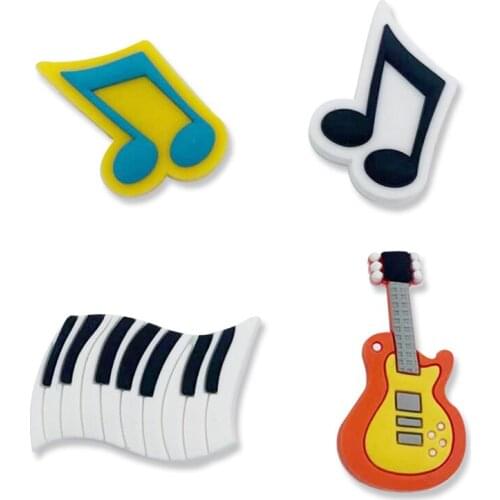 Four-Piece PVC Note Charm Shoes Accessories Buckles Adornment For Crocodile JIBZ Party Children Gifts