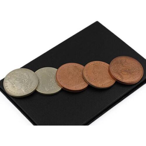 One Set Hopping Morgan By Q Magic Gimmick Coins With Expanded Shell Coins & English Penny Magic Tricks Close Up Illusions