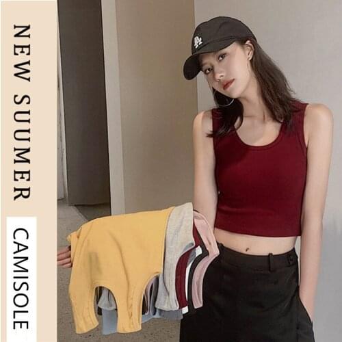 Solid Color Basic Ribbed Knitted Tank Top Women Summer Vintage Sleeveless Camis Cool Girls Streetwear Black White Soft Tees