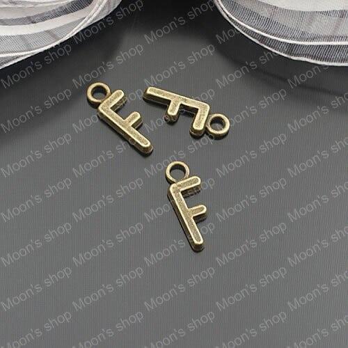 Wholesale 16*6mm Antique Bronze Letter-F Alloy Charms Pendants Fashion Jewelry Findings 20 pieces(JM634)