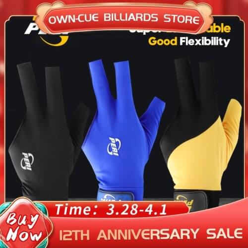 PERI Gloves Pool Cue Three-finger Lycra Fabric Mitts Non-slip Silicone Comfortable Professional Snooker Billiard Accessories