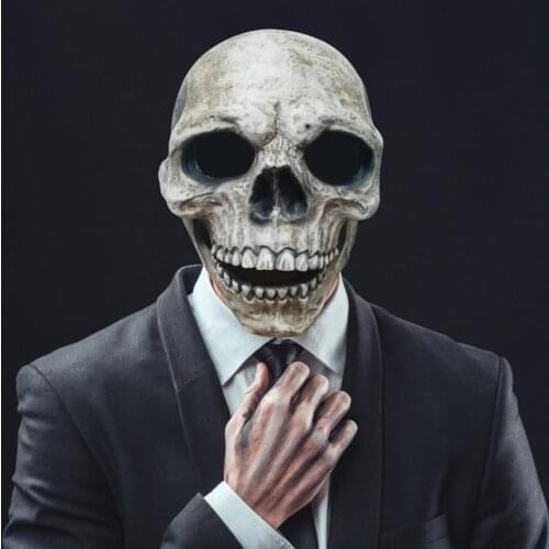 Movable Jaw Full Head Skull Mask Halloween Decoration Horror Helmet Scary Mask Masquerade Holiday Party Decoration 2021 Gift