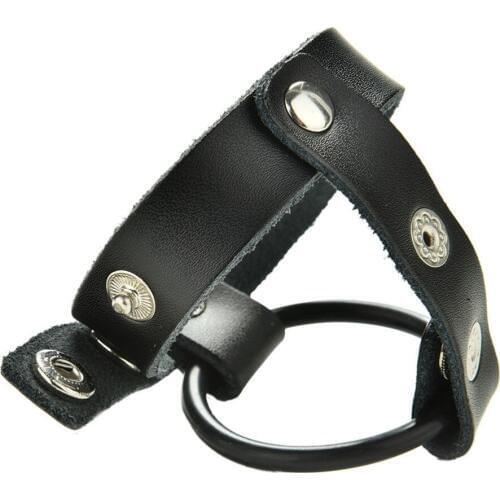 Adjustable PU Leather Cock Rings Rubber Extender Penis Chastity Belt Cage Adult Games Penis Ring Delay Time Sex Toys For Male