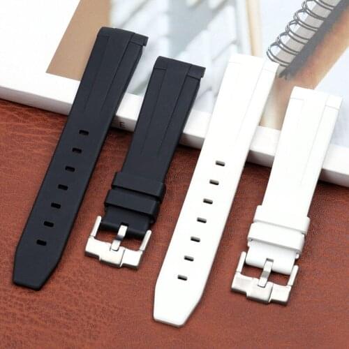 Natural Rubber Silicone Watch Strap 20mm*18mm Elbow Arc Mouth Sports Replacement Strap For Rolex Water Ghosts Watchband
