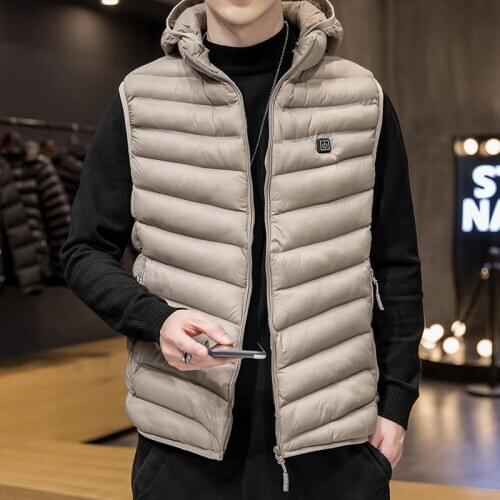 Outdoor Heated jacket men USB Charging Heating Vest Washable Adjustable Thermal Waistcoat Hiking Camping plus size L~7XL