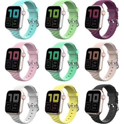 Silicone Strap for Apple Watch Band 40mm 44mm 38mm 42mm Rubber Watchband Smartwatch Sport Bracelet for IWatch SE 3 4 5 6 Band