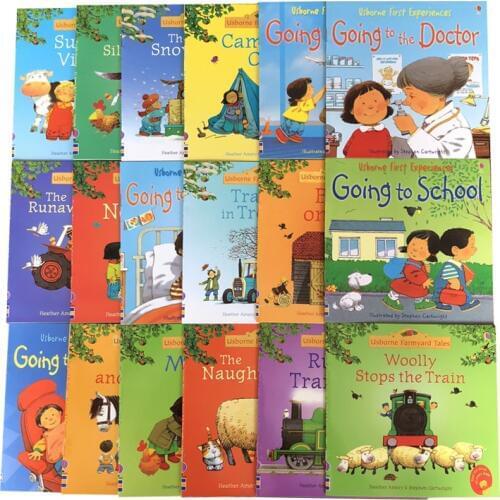 Random 4 books 15x15cm Usborne Picture Books Children Baby English Farmyard Tales Series Farm Story Book