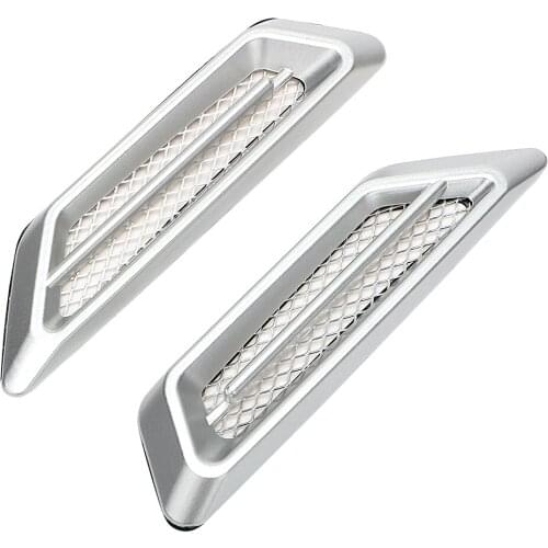 Universal Car False Air Outlet Decoration Stickers Shark Gills Hood Bonnet Auto Sticker 1 Pair Side Mesh Cover