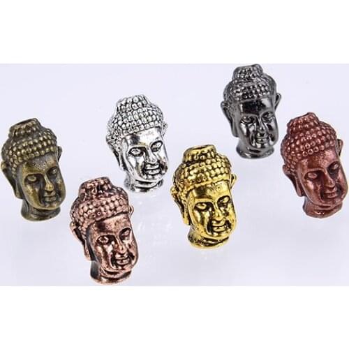 Vintage DIY Buddha Head Beads Bracelet Alloy Separated Beads Charms Necklace Pendant Anklet Jewelry Making Accessory