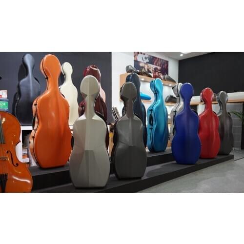 Good quality 4/4 cello case carbon fiber cello hard case 3.5kg black carbon color